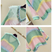 Load image into Gallery viewer, Striped Pastel Jumper with sheer frill