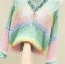 Load image into Gallery viewer, Striped Pastel Jumper with sheer frill