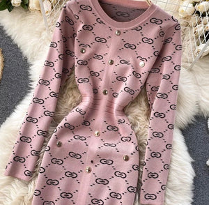 Long Sleeve midi knitted dress