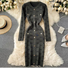 Load image into Gallery viewer, Long Sleeve midi knitted dress