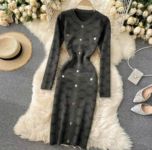 Load image into Gallery viewer, Long Sleeve midi knitted dress