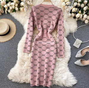 Long Sleeve midi knitted dress