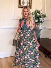 Load image into Gallery viewer, Comino Couture Green / Multi Print Flamingo Maxi Dress