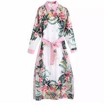 Load image into Gallery viewer, Tropical vibin!! midi shirt dress with belt *WAS £45*