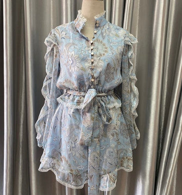 Blue and beige floral boho playsuit *WAS £75*