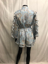 Load image into Gallery viewer, Blue and beige floral boho playsuit *WAS £75*