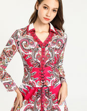 Load image into Gallery viewer, ‘Paisley for days’ hot pink shirt dress with corset belt *WAS £145*