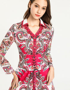 ‘Paisley for days’ hot pink shirt dress with corset belt *WAS £145*