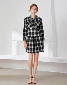 Black and white check two piece set