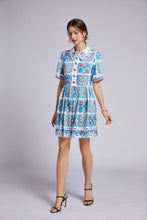 Load image into Gallery viewer, Tiled flower mini dress with beadwork
