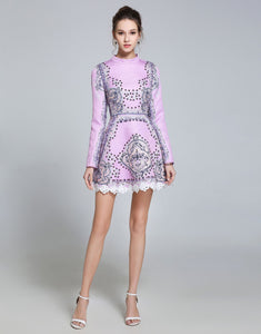 Lilac embellished Vintage Skater dress