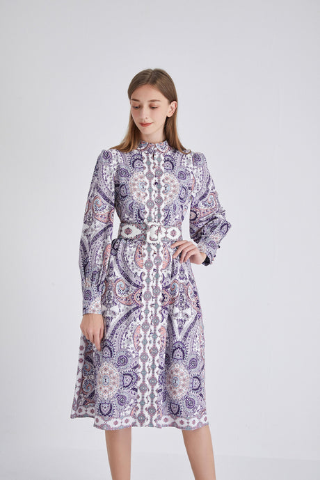 Purple Paisley Montage maxi dress