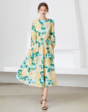 Load image into Gallery viewer, Yellow hydrangea midi dress *WAS £145*
