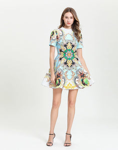 Sun and star emblem skater dress