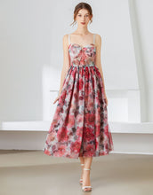 Load image into Gallery viewer, Faded rose bralette style midi dress