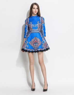 Electric Blue skater with long sleeves - SALE