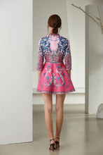 Load image into Gallery viewer, Pink Peacock Skater Dress