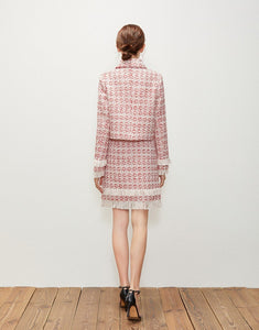 Red and white speckled tweed set *SAMPLE SALE*