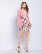 Load image into Gallery viewer, Dusky Pink floral long sleeve mini dress