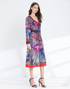 Birds in Paradise two- piece midi dress