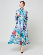 Load image into Gallery viewer, The Mix and Match floral Polka  high neck maxi dress *WAS £135*