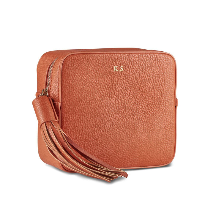 Hermes Orange Vegan Leather Cross Body Bag THREESIXFIVE