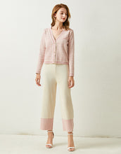 Load image into Gallery viewer, Sugar Pink Dogtooth knitted Twosie set