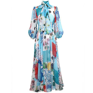 The Mix and Match floral Polka  high neck maxi dress *WAS £135*