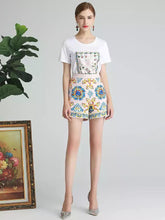Load image into Gallery viewer, Tropical floral tile two piece
