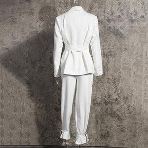 Luxe White blazer and trousers set