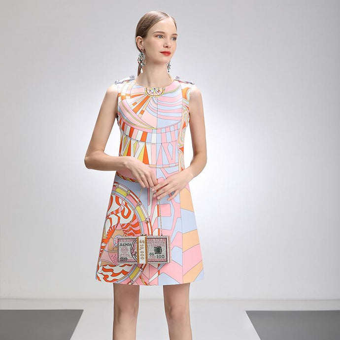 Stained glass window cap sleeve mini dress *WAS £150*