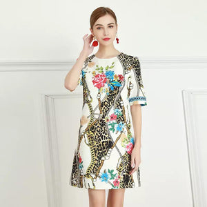 Inner animal short sleeve mini dress