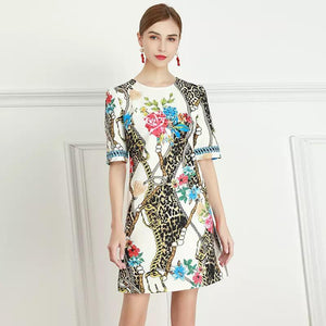 Inner animal short sleeve mini dress