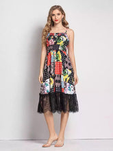 Load image into Gallery viewer, This and That patchwork lace midi dress