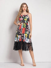 Load image into Gallery viewer, This and That patchwork lace midi dress