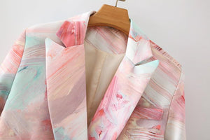 Abstract Pastel Painted Blazer