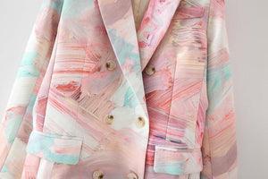 Abstract Pastel Painted Blazer
