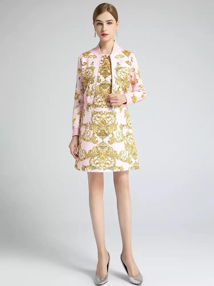 Two piece dress with jacket clearance