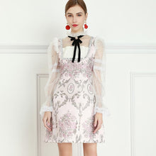 Load image into Gallery viewer, Cherry Blossom flower mini dress with bow *WAS £150*