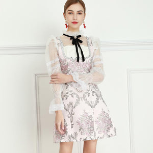 Cherry Blossom flower mini dress with bow *WAS £150*
