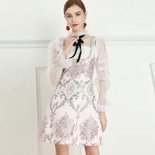 Load image into Gallery viewer, Cherry Blossom flower mini dress with bow *WAS £150*