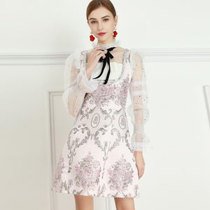 Cherry Blossom flower mini dress with bow *WAS £150*
