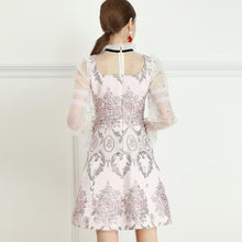 Load image into Gallery viewer, Cherry Blossom flower mini dress with bow *WAS £150*