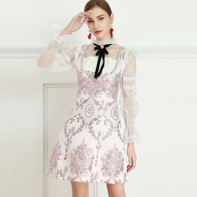 Cherry Blossom flower mini dress with bow *WAS £150*