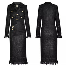 Load image into Gallery viewer, A bit of shimmer black tweed suit set