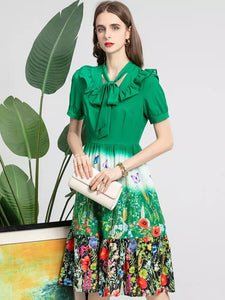 Wildflowers and butterflies midi dress