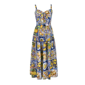 When life gives you lemons strappy midi dress