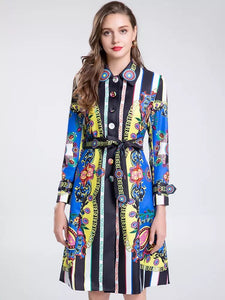 Flower Pop long sleeve dress