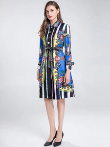 Flower Pop long sleeve dress