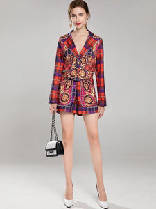"So fire" checked two piece set